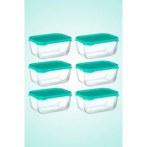 53733 Snowbox 6 Lı Cam Saklama Kabı 420 cc A.yeşil
