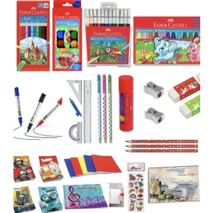 Kırtasiye Seti Ilkokul 1. 2. 3. 4. Sınıf Uyumlu Full Set Defter ve Boyalar