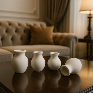 El Yapımı 4’lü Dekoratif Vazo Seti – Minimalist Masa Üstü Dekorasyon
