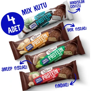 Çikolata Kaplamalı Protein Bar 4'lü Karışık Tanışma Paketi 50 gr X4 Adet (Paket 5)