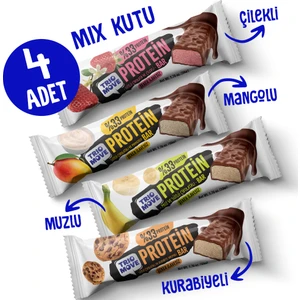 Çikolata Kaplamalı Protein Bar 4'lü Karışık Tanışma Paketi 50 gr X4 Adet