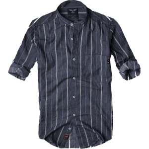 Alaska The Last Frontier Slim Fit %100 Pamuk Kumaş Hakim Yaka  Uzun Kol  Gömlek--Koyulaci Çizgili--