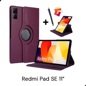 Xiaomi Redmi Pad Se 11 Inç Tablet Kılıfı Dönebilen Standlı Pu Deri Kapaklı Kılıf ve Dokunmatik Kalem