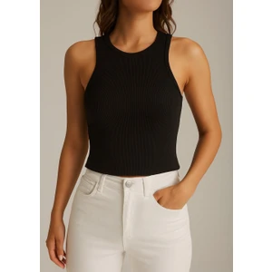 Fitilli Halter Yaka Kadın Crop Atlet