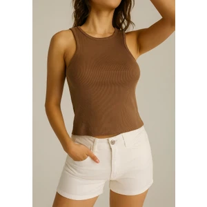 Fitilli Halter Yaka Kadın Crop Atlet