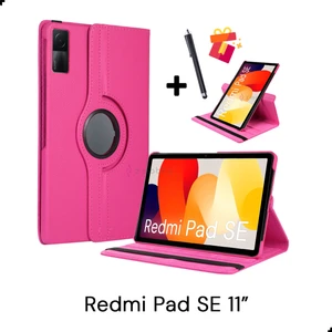 Xiaomi Redmi Pad Se 11 Inç Tablet Kılıfı Dönebilen Standlı Pu Deri Kapaklı Kılıf ve Dokunmatik Kalem