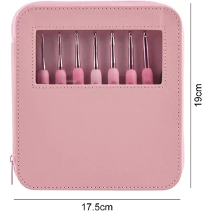 Pembe Çantalı Ergonomik Silikon Tığ Seti (2,5 Mm, 3,0 Mm, 3,5 Mm, 4,0 Mm, 4,5 Mm, 5,0 Mm, 5,5 Mm, 6,0 Mm)