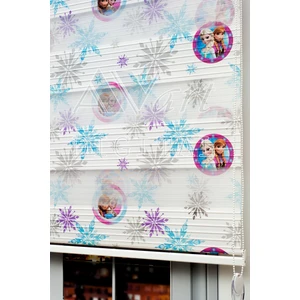 Elsa Frozen Baskılı Plise Zebra Perde - Karlar Ülkesi - Dijital Baskılı Zebra Stor Perde - Çocuk Odası Perdesi