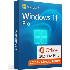 Windows 11 Pro + Office 2021 Pro Plus – 2026 Key Orijinal Lisans, Ömür Boyu (32&64 Bit) Anlık Teslimat