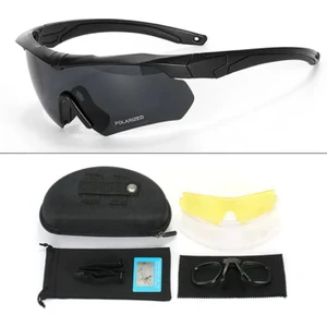 Taktikal 3 Lensli Polarize Gözlük / Tactical Gözlük / Taktik Koruma Gözlüğü