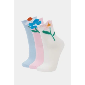 Kız Çocuk 3'lü Pamuklu Uzun Çorap F7216A8NS