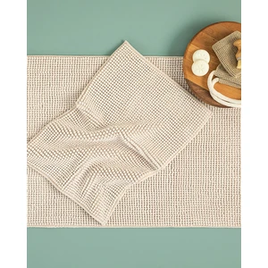 English Home Paige Polyester Makarna Banyo Paspası Seti 60 x 90 + 40 x 60 cm Bej