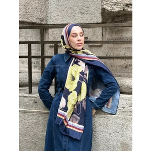 Margarit Desen Bambu Şal - Lacivert