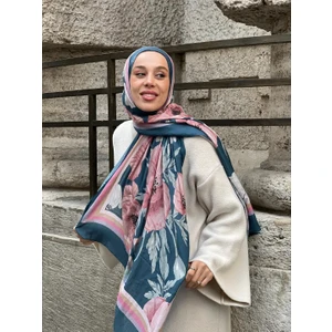 Margarit Desen Bambu Şal - Koyu Petrol