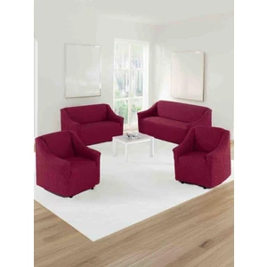 Karna Home 3+1+1 Pamuklu Koltuk Örtüsü Takımı Bordo