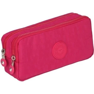 Pembe İki Gözlü Krinkıl Kumaş Kalem Çantası Kalemlik 124