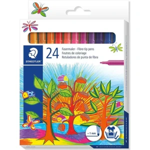 Keçeli Kalem 1 mm 24 Renk Karton Kutu