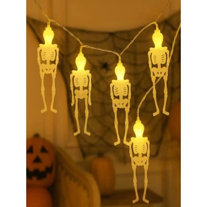 Cadılar Bayramı Iskelet Figürlü Pilli LED Işık Halloween Parti Dekoru
