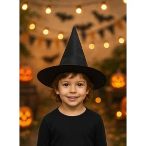 Parti Adresi Cadılar Bayramı Çocuk Cadı Şapkası Halloween Parti Kostüm Aksesuarı Siyah  