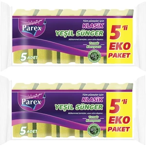 Klasik Yeşil Sünger Oluklu 5'li Paket İkili Set