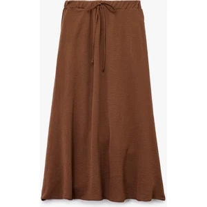 Aerobin Kumaş Midi Boy Çan Kesim Kloş Etek