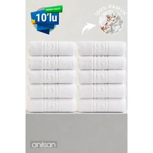 10'lu Greek El Havlusu - 50x90 Cm, 225gr, %100 Pamuk, Spa Ve Otel Havlusu