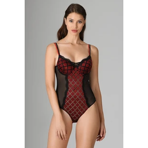 Siyah Dantelli Tül Body