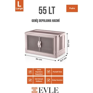 Katlanabilir Modüler Dolap Tekli, 55 Lt, 54 cm x 31,7 cm x 31,7 cm