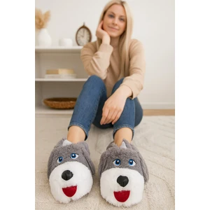 Modafrato Köpekli Peluş Unisex Hayvanlı Panduf Ev Ayakkabısı Pufidik