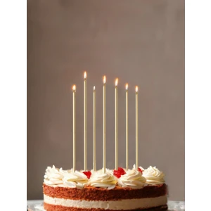 Parti Adresi Altın Mum 20CM 7'li