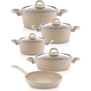 Granit 9 Pcs Beren Cam Kapaklı Set