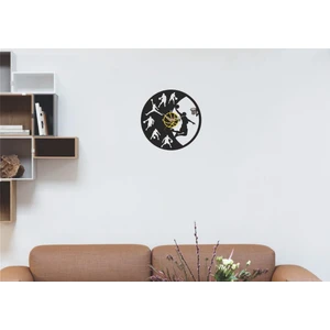 Numa Concept Dekoratif Duvar Saati Mat Siyah Ahşap Mdf 38X38CM Spor Basketbol Tasarım
