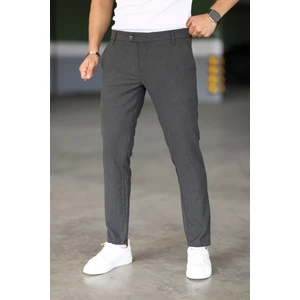 Erkek Antrasit Renk Italyan Kesim Slimfit Kumaş Pantolon