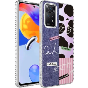 Xiaomi Redmi Note 11S Global Kılıf Airbag Kenarlı Renkli Desenli Silikon Zıvo Elegans Kapak-No8