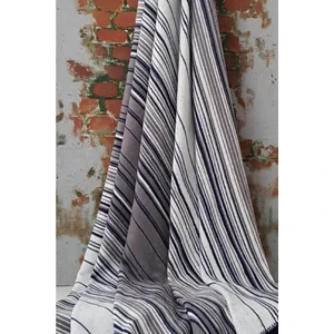 Pamuklu Tv Diz Battaniyesi Tek Kişilik 130x170 Striped Lacivert 3426