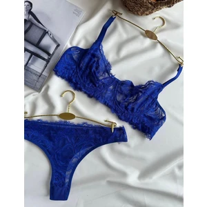 Kadın Lacivert Dantelli Iç Çamaşır Takımı