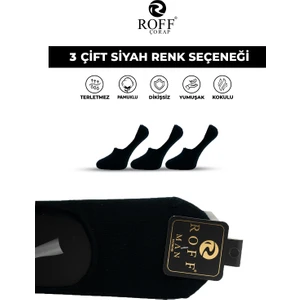 Pamuklu Erkek Babet Çorap Dikişsiz Görünmez Kaydırmaz Silikonlu 3’lü Paket