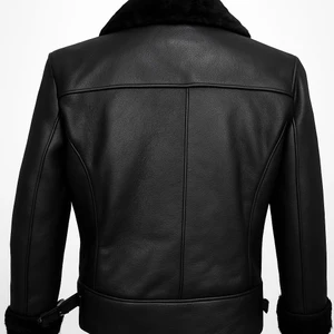 DERİMONTAYA  Hakiki İçi Kürk Deri Mont Siyah