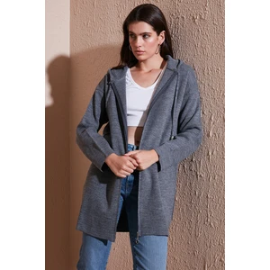 Modest Regular Fit Kapüşonlu Tesettür Triko Hırka Bayan Hırka 4616176