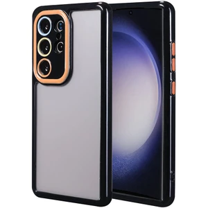 Galaxy S23 Ultra Kılıf Kamera Korumalı Renkli Kenar ve Çerçeve Tasarımlı Zıvo Vitamin Kapak-Siyah