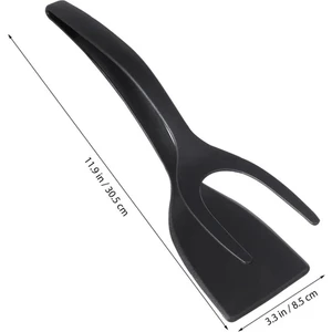 Pişirme Maşası Kavrama ve Çevirme Maşası Spatula 2si 1 Arada Maşa