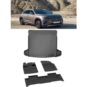 Togg T10X 2023 ve Sonrası 4.5d Premıum Paspas 3D Rizline Bagaj Havuzu Set