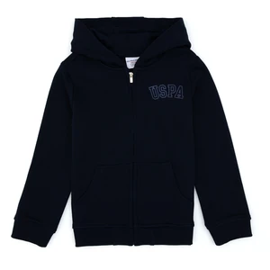 U.S. Polo Assn. Kız Çocuk Lacivert Kapüşonlu Fermuarlı Basic Sweatshirt 50316837-VR033