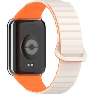 Xiaomi Redmi Watch 4 Uyumlu Mıknatıslı Silikon KORDON-105 Starlight-Turuncu