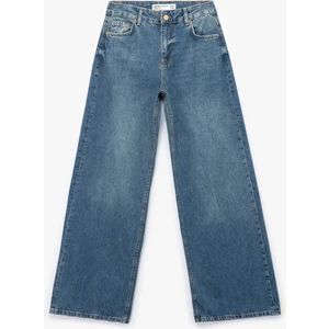 Pamuklu Loose Fit Düz Kalıp Jean Pantolon - Loose Straight Fit Jean