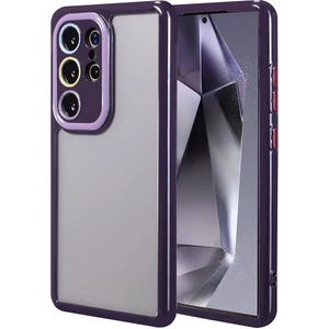 Galaxy S24 Ultra Kılıf Kamera Korumalı Renkli Kenar ve Çerçeve Tasarımlı Zıvo Vitamin Kapak-Derin Mor