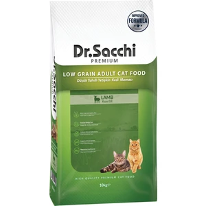Dr. Sacchi Premium Düşük Tahıllı Kuzu Etli Yetişkin Kedi Maması 10 kg