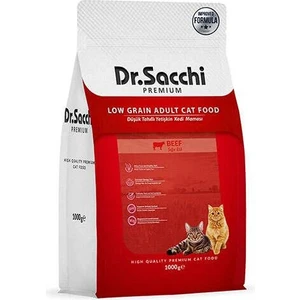 Dr. Sacchi Premium Düşük Tahıllı Sığır Etli Yetişkin Kedi Maması 1 kg