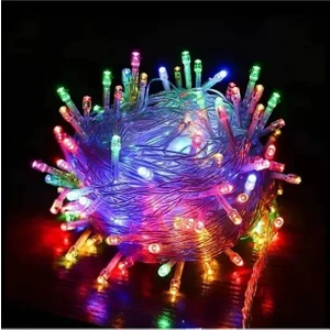 Rgb 100  Ledli Fişli Renkli  Led, Dekor Lambası 10 Metre Yılbaşı Ağacı Işığı
