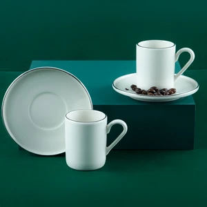 Hazel Platin 4 Parça 2 Kişilik Türk Kahve Fincan Takımı 90 ml